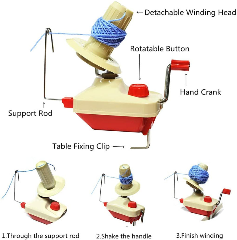 Yarn Winder by RRigo - Easy to Set Up and Use - Hand Operated Yarn Ball Winder 3.5 Ounce Capacity +1 Set 4 Size Pompom Maker +10 PCS Knitting Stitch Markers + 10 PCS Plastic Needles + 1 PCS Scissors - NewNest Australia