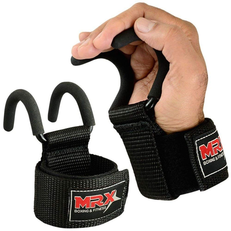 MRX Power Weight Lifting Straps Wrist Support Heavyduty Gym Training Bandage Cordura Hook Deadlifting Wraps Metal Rod Hooks - NewNest Australia