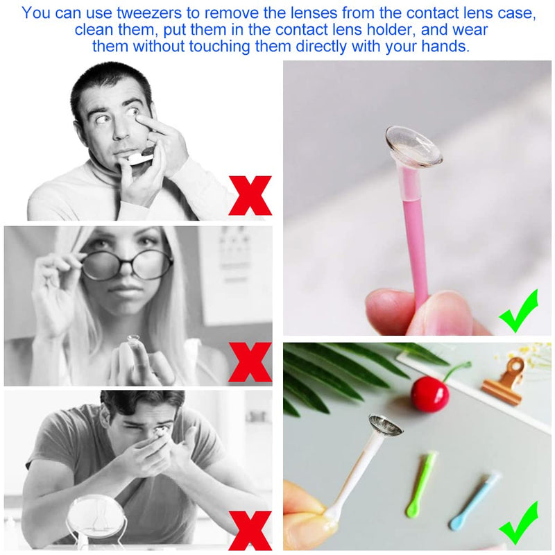 LYTIVAGEN Pack of 10 Contact Lens Tweezers Contact Lens Removal Plastic Contact Lens Remover with Suction Cup Colorful Contact Lens Tweezers - NewNest Australia