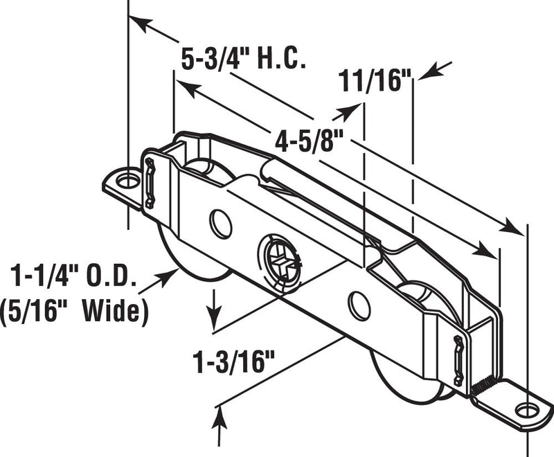 PRIME-LINE D 1607 Wheel Roller Assembly, 1 Pack, Steel - NewNest Australia