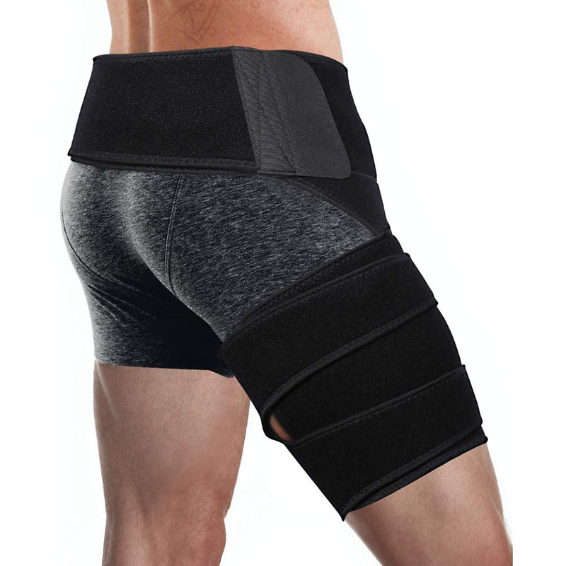 Compression Hip Brace Fits Right & Left Leg, Adjustable Groin Wrap Thigh Support Hamstring Sleeve for Relief Hip Pain Sciatica Arthritis Quad Muscle Strains Sports Protection for Men & Women - NewNest Australia