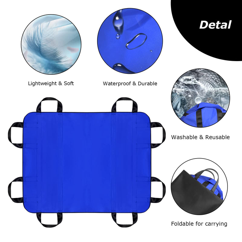[Hole] Transfer Board For Patient Lifter, Patient Transfer Board With Eight Handles, Suitable For Overweight People, Elderly People And Patients Who Need To Be Transferred (Blue 48 X 40 Inches) - NewNest Australia