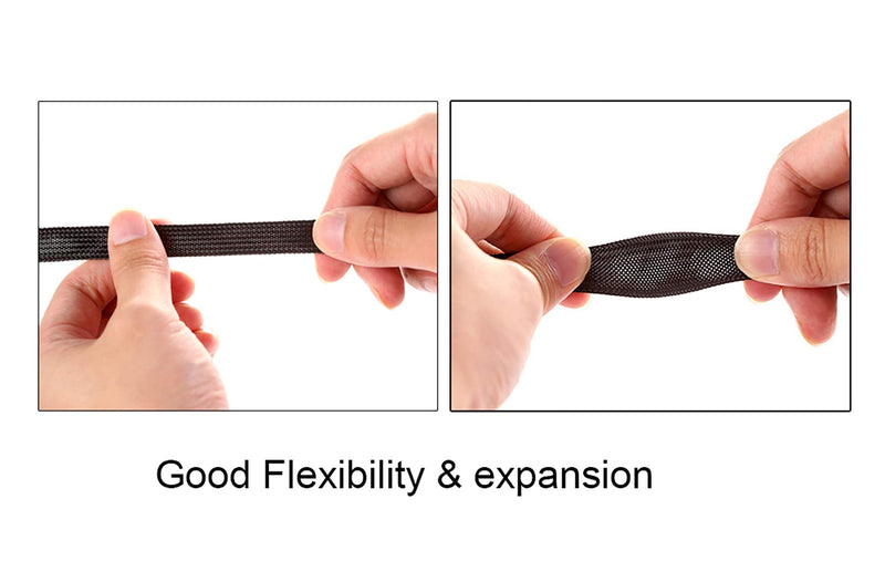 100ft - 1/4 inch PET Expandable Braided Sleeving – Black – Alex Tech braided cable sleeve 1/4"-100ft - NewNest Australia