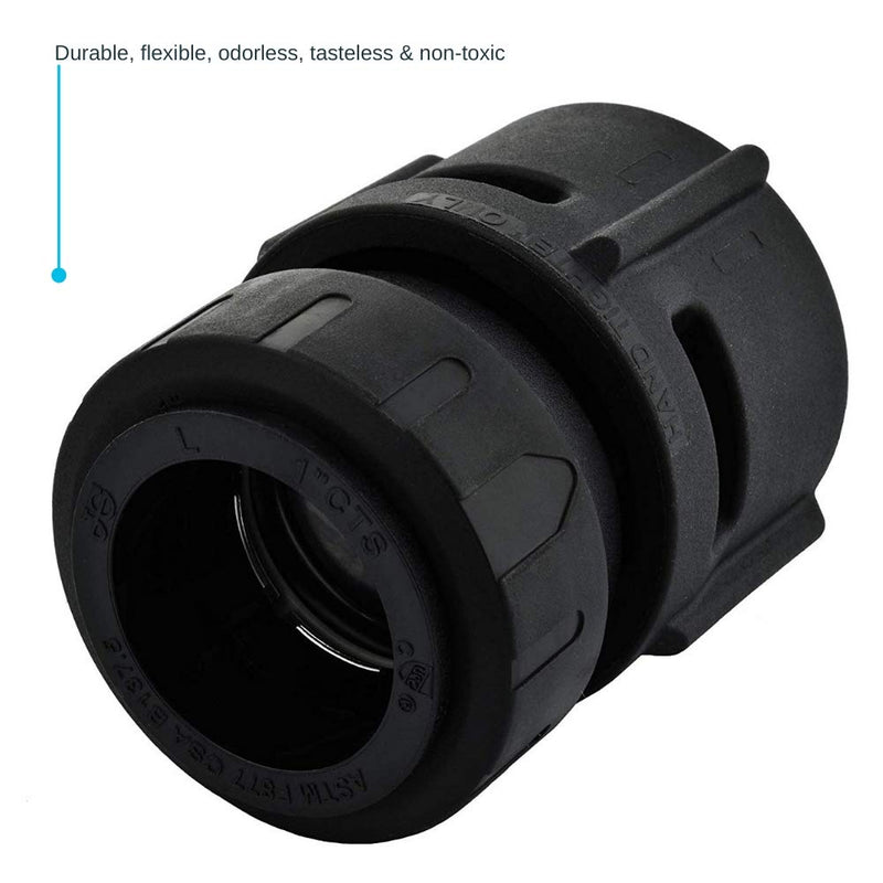 John Guest PSEI62363AE-L ProLock Push-fit Female Connector, Push-to-Connect, 1 CTS x 1 1/4 NPS, Black - NewNest Australia