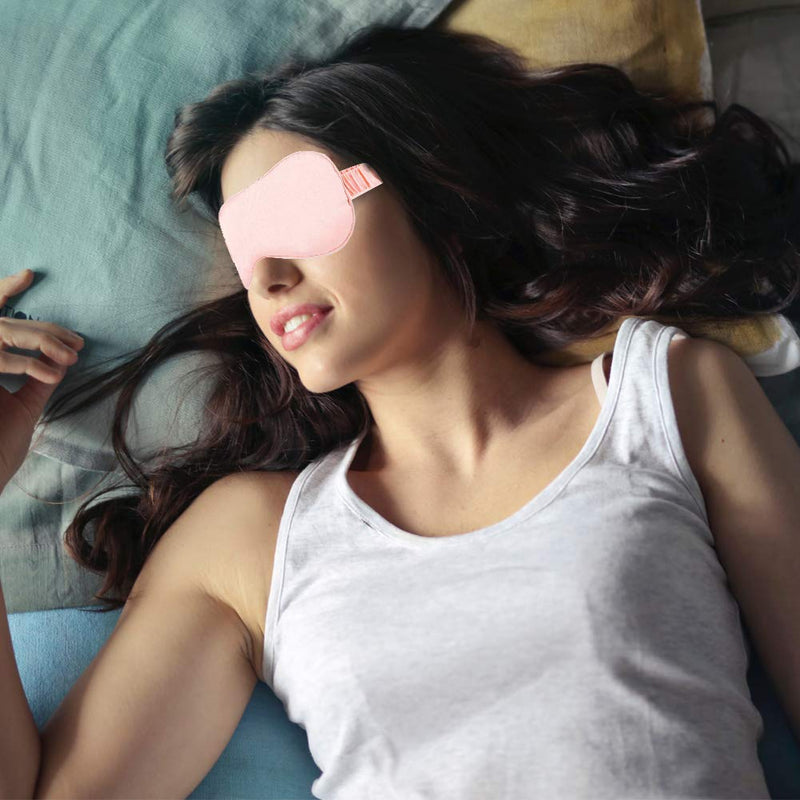 Pink Sleep Eye Mask Silk Sleep Mask Ultra Soft Blindfold Breathable Eye Cover Sleeping Mask Eyeshade with Elastic Strap and Ear Plug for Men Women Kids Night Sleeping Travel Nap Mothers Day Presents Pink - NewNest Australia