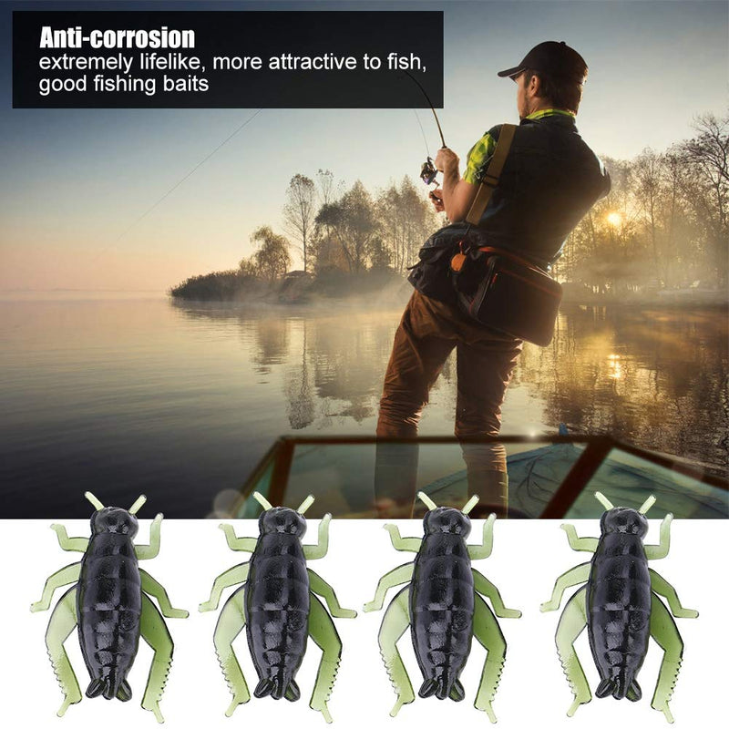 50PCS Soft Fishing Lure Kit Fishing Baits Fake Artificial Lure Green Soft Plastic Cricket Insects - NewNest Australia