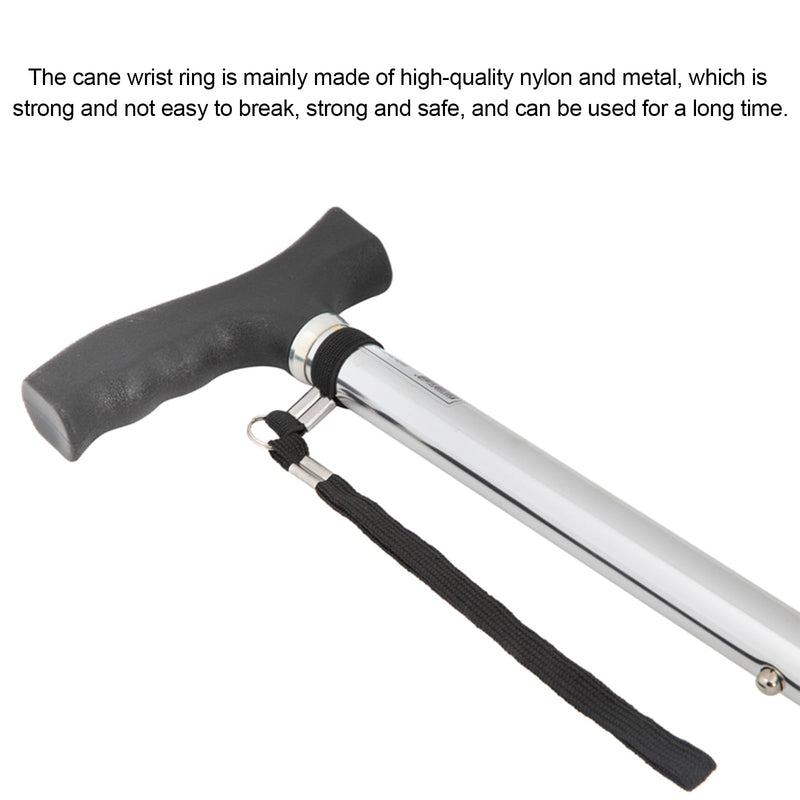 Walking Stick Wrist Strap, 2pcs Walking Stick Strap Wrist Loop For Walking Stick Accessories, Black Walking Stick Clip Strap, Walking Stick Holder Wrist Strap(Black) - NewNest Australia