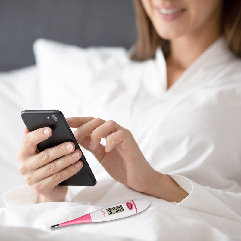 Ovulation Tracker Digital Basal Thermometer: Easy@Home BBT Thermometer for Fertility Prediction - Basal Body Thermometer for Accurate Temperature Monitoring with Premom App Pink DMT-3018 - NewNest Australia