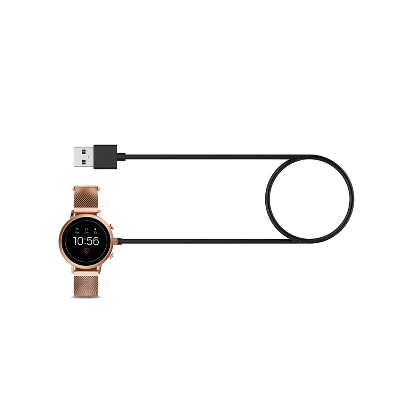RuenTech Charger Compatible with Fossil Gen 6 / Gen 5 / Gen 4 / Sport Smartwatch Rapid Charger Magnetic (Black&Black) Black&Black - NewNest Australia