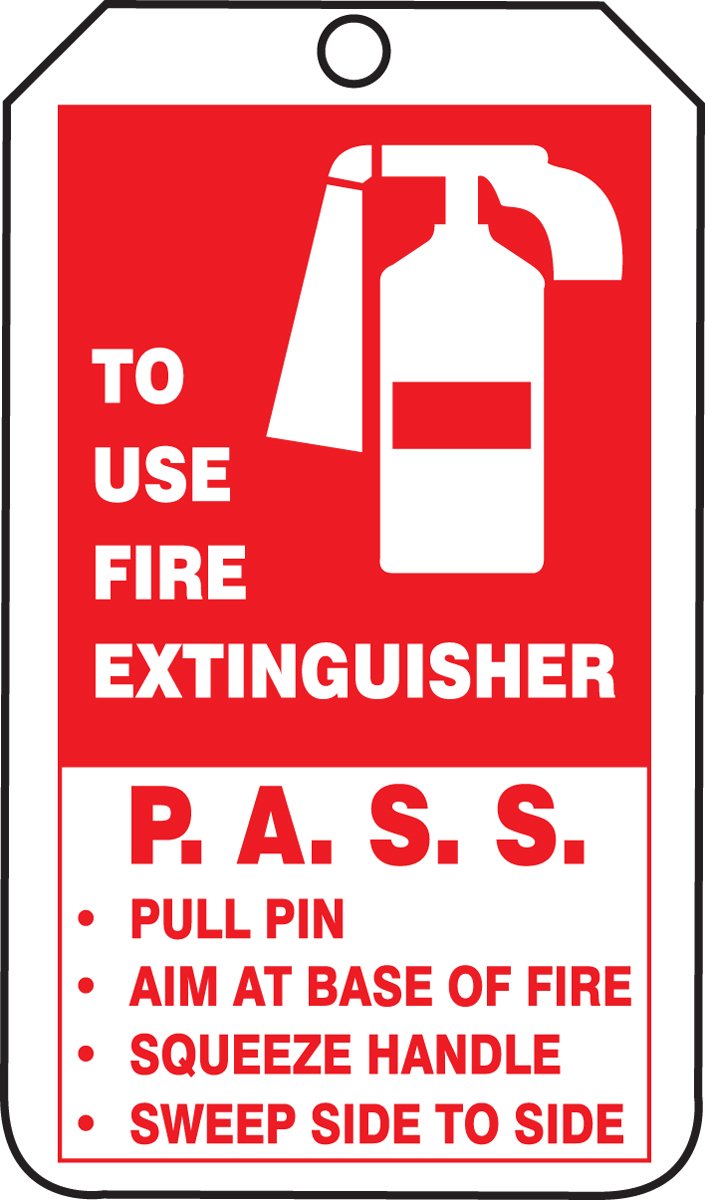 Accuform"FIRE Extinguisher Inspection Record" Pack of 25 RP-Plastic Mini Tags, 4.25" x 2.13, Red/Black on White, TRM101PTP - NewNest Australia