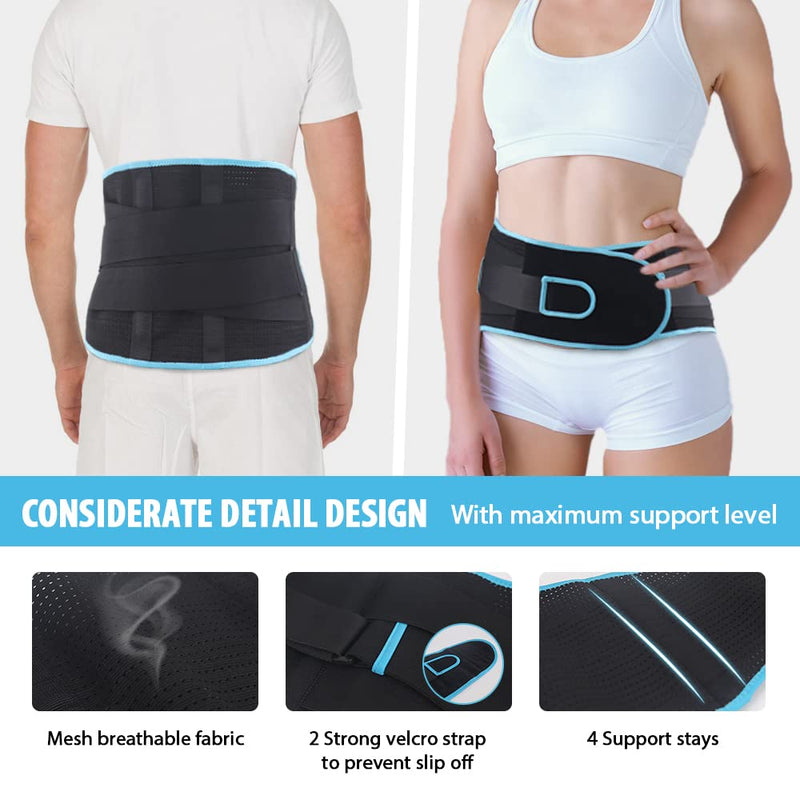 NEWGO Back Brace for Lower Back Pain Relief with 4 Stays, Breathable Back Support Belt for Men/Women, Lumbar Support Belt with Adjustable Support Straps for Herniated Disc, Sciatica, Scoliosis #1 - NewNest Australia