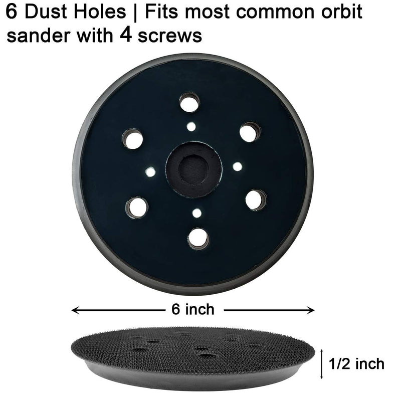 6 Inch Dia 6 Hole Sander Hook and Loop Pad - Replacement Backing Pad Sanding pad for Ridgid R2611 Random Orbit Sander - NewNest Australia