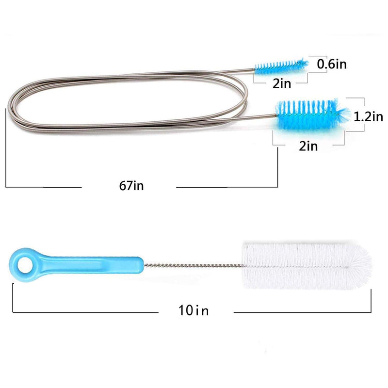 CPAP Tube Cleaning Brush - Flexible Stainless (6 Feet) Plus Handy Brush (10 Inches) fits Standard 22mm Diameter Tubing - NewNest Australia