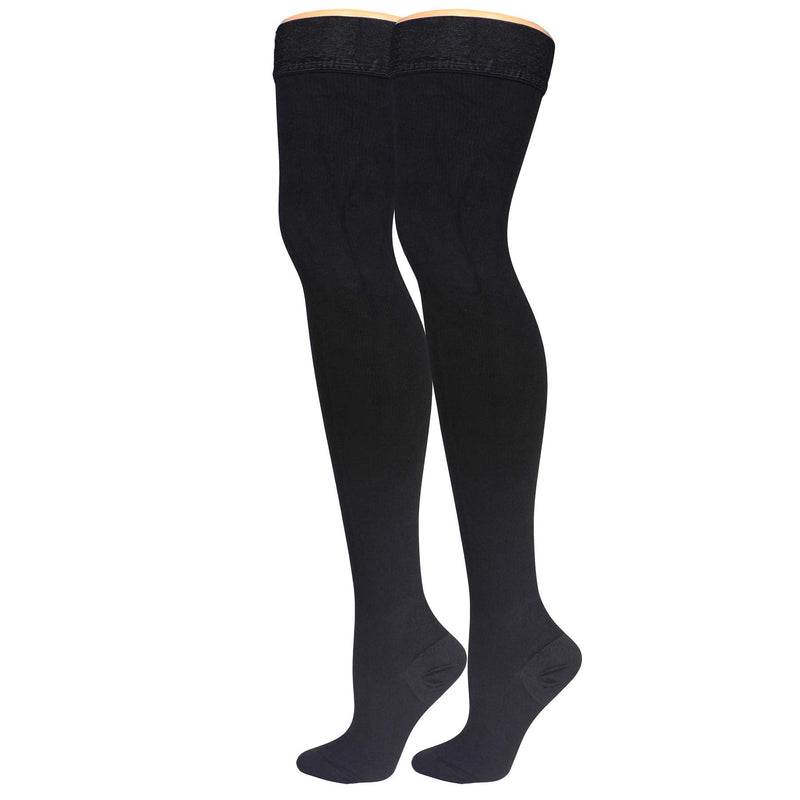 Truform Compression Socks, 20-30 mmHg, Men's Dress Socks, Thigh High Over Knee Length, Black, Small Small (1 Pair) - NewNest Australia