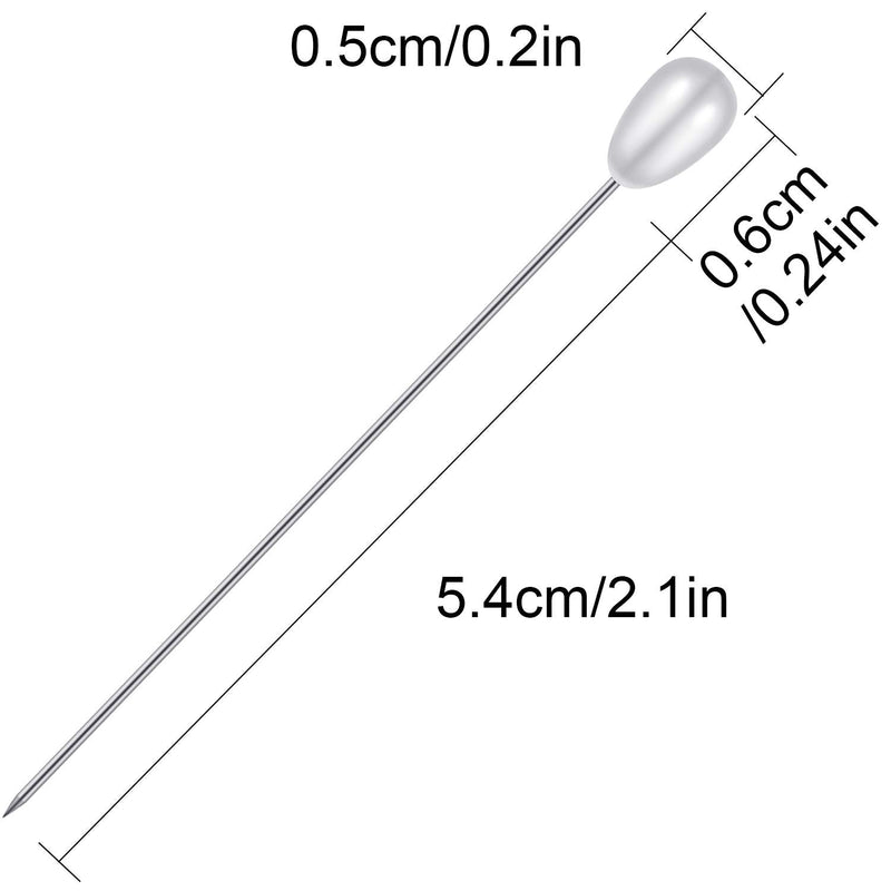 Corsage Boutonniere Pins Teardrop Pearl Head Pins Wedding Bouquet Pins White Straight Head Pins for DIY Crafts Jewelry Making Sewing Wedding Flower Decorations (100 Pieces with 1 Box) 100 - NewNest Australia