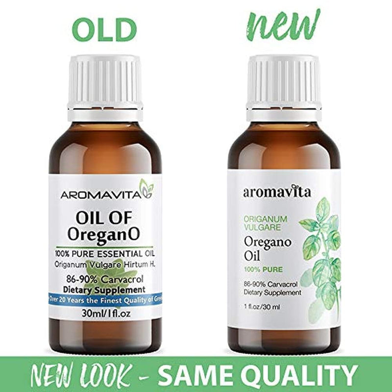 Aromavita Essential Oil of Oregano - 100% Pure Undiluted, Non GMO, Extra Strength Organic Greek Oregano Oil - Over 86% Carvacrol Oregano Extract Liquid Nutritional Supplement (1 FL.OZ/30ML) 1 Fl Oz (Pack of 1) - NewNest Australia