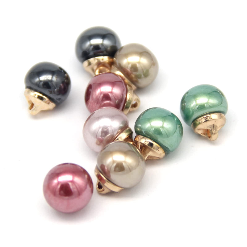 USOSOU 10mm Round Beige Faux Pearl Buttons with Gold Metal Shank, for Clothes, Shirts, Skirts, Wedding Dresses, DIY Crafts, Handmade Sewing Accessories(20pcs 10mm(3/8”)) - NewNest Australia