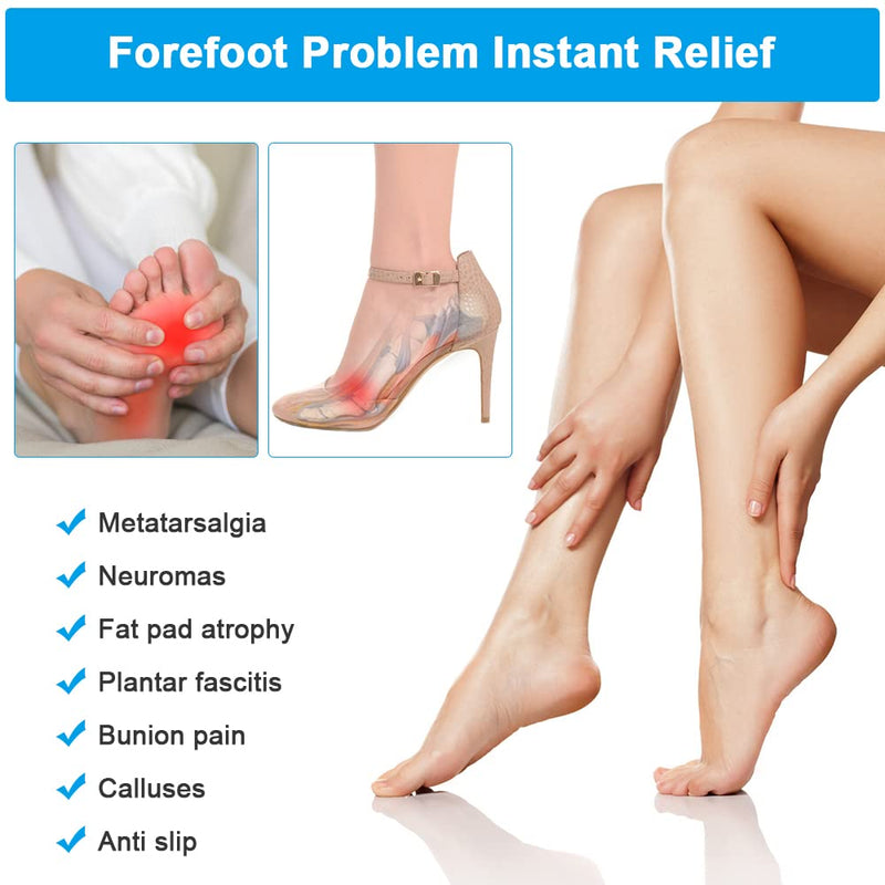URAQT foot pads, 4 pairs of silicone pads forefoot gel pads forefoot shoe insoles for gel pads forefoot heel protection high heels shoe pads, insoles forefoot, ball pads (transparent) 4 pairs transparent - NewNest Australia