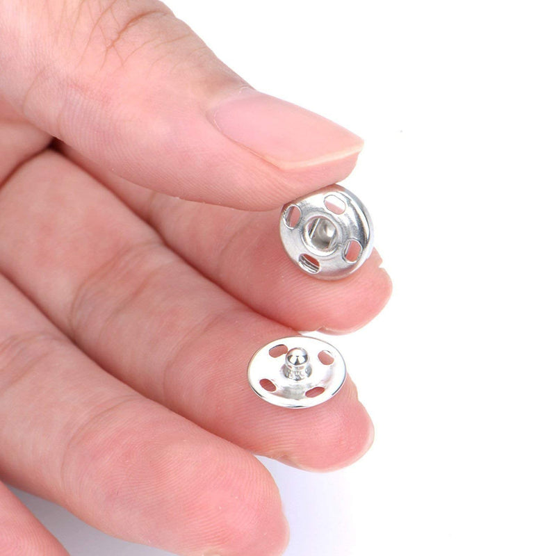 Kenkio 120 Sets Sew-on Snap Buttons Metal Snaps Fasteners Press Studs Buttons for Sewing , 8 mm and 10 mm,Black and Silver - NewNest Australia