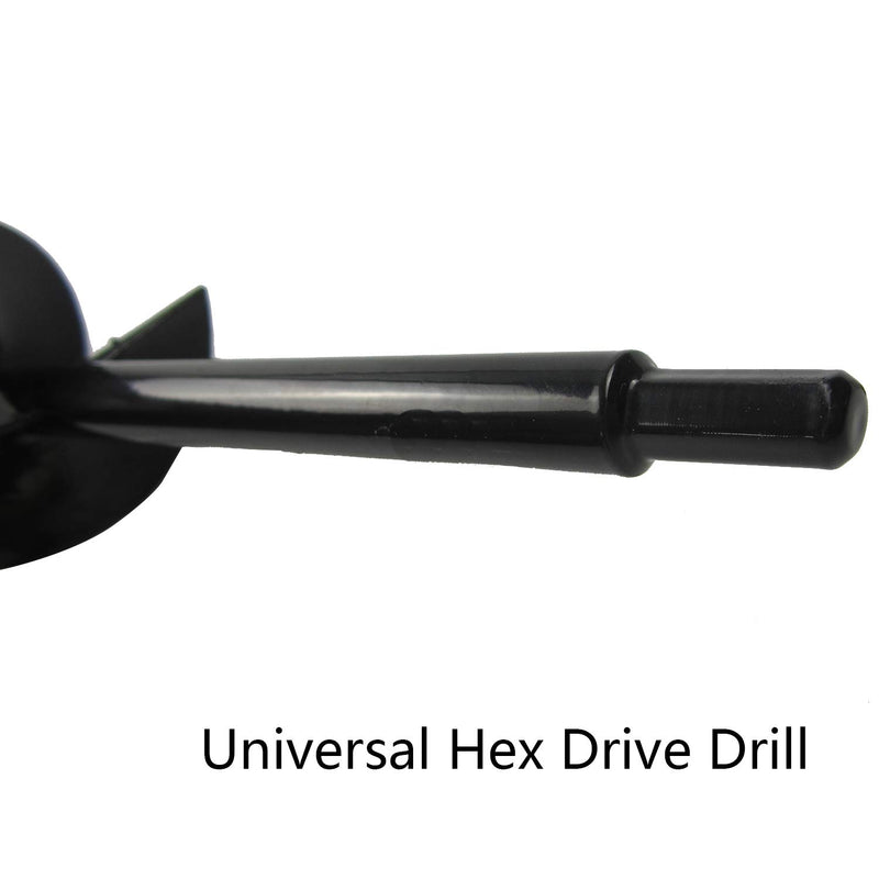 3”(D) x12”(L) Garden Auger Drill Bit for Planting Dual-Blade Solid Shaft Heavy Duty Auger Spiral Drill Bit for Planting Bulb Bedding Plants Plants Drill bit for 3/8” Hex Drive Drill 3"(D)x12"(L) Black - NewNest Australia