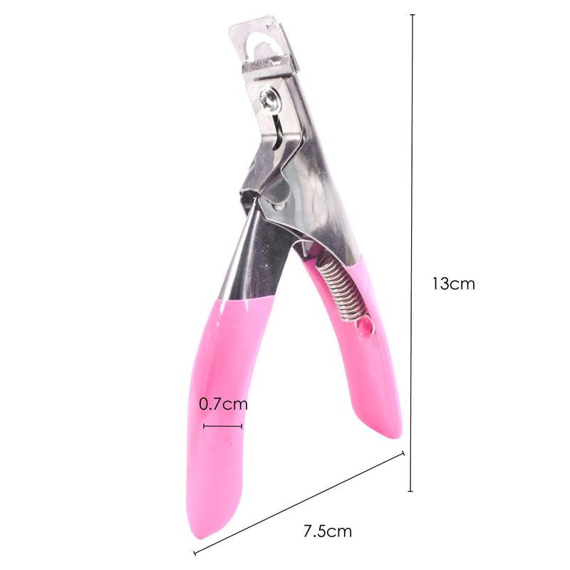 TRIXES Nail Tip Clipper - False Acrylic Nail Cutter - Nail Trimmer - Professional Nail Tip Clippers - False Nails Artificial Gel Nails Shaper - DIY Manicure or Salon Beauty Accessory - Colour Pink - NewNest Australia
