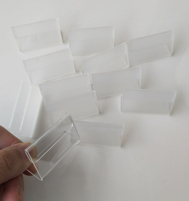 RUIXUAN Set of 30PCS Mini Sign Display Holder, L Shape Clear Acrylic Price Card Tag Label Stand , Counter Top Stand 4x2cm - NewNest Australia