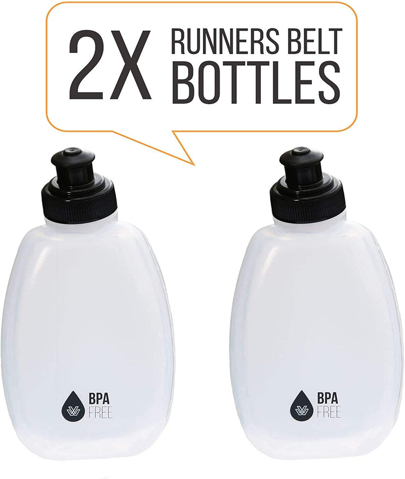 World Voyager Premium Quality No Bounce Runners Hydration Belt with Reflectors, Smartphone Pocket & BPA Free Water Bottles Blue - NewNest Australia