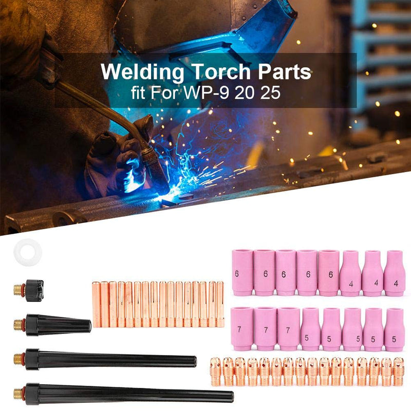 Welding Torch Parts,53pcs TIG Welding Torch Body Parts Gas Lens Nozzle Collet Cup Kit for WP-9 20 25 - NewNest Australia