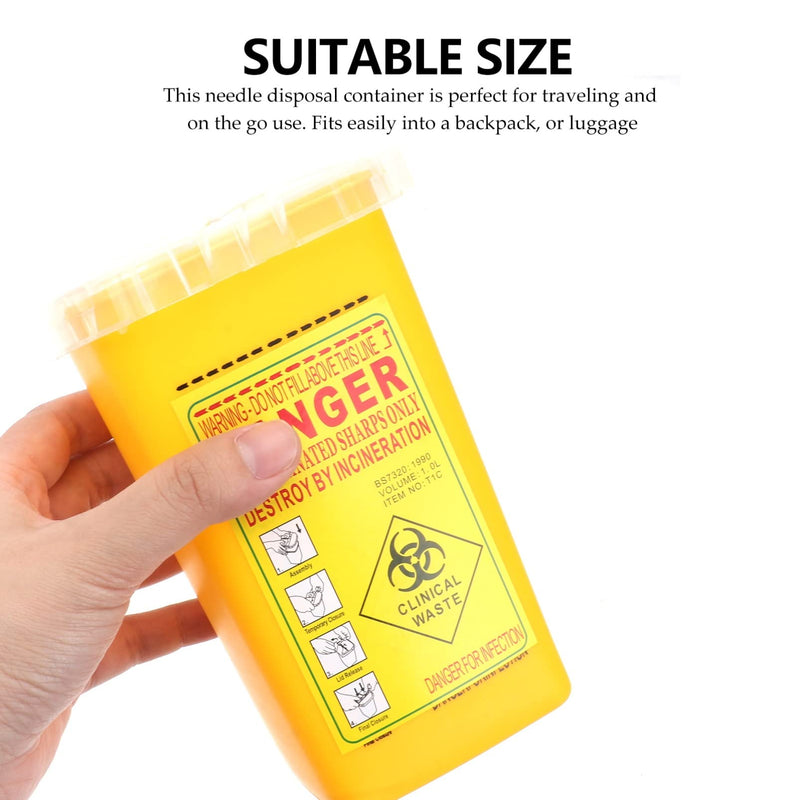 Healvian Sharps Container Sharps Disposal Container Biohazard Needle and Syringe Disposal Small Sharps Bin Professional Needle Container (Yellow) Sharps Disposal Box Yellow - NewNest Australia