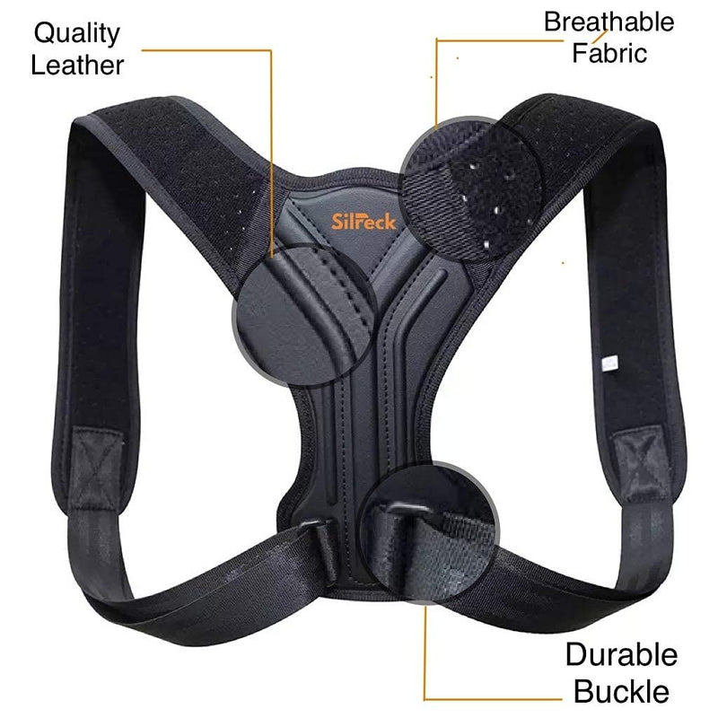 Silreck Posture Corrector for Man and woman - Adjustable Back Straightener, Support for Back, Shoulder & Neck, Upper Back Brace for Clavicle Support L (Pack of 1) - NewNest Australia