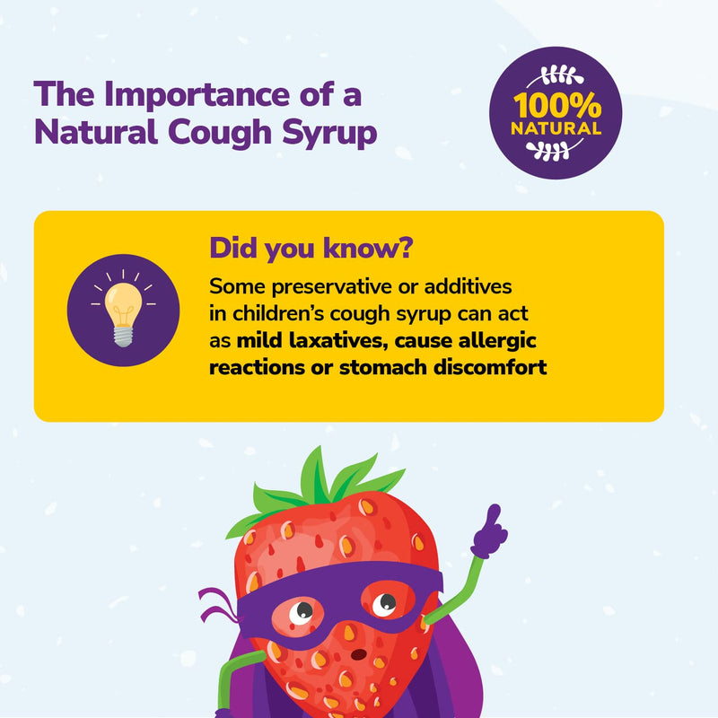 VIVIO Junior Cough Syrup - A Strawberry and Honey Flavour Preservative Free and Natural Cough Syrup for Dry and Congested Coughs in Children Aged 1 Year and Over - 140 ml - NewNest Australia