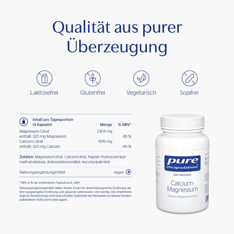 Pure Encapsulations - Calcium-Magnesium (Citrate) - Well-tolerated form of calcium with magnesium - 90 veg. Capsules - NewNest Australia