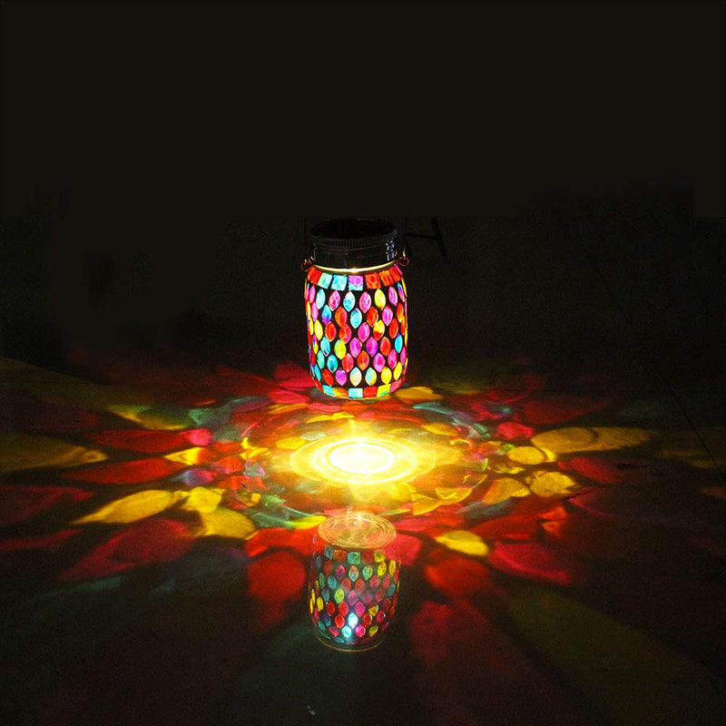 Mosaic Solar Lights Outdoor Hanging Lanterns, Rechargeable Mosaic Solar Lanterns， Outdoor Waterproof Solar Night Lights Table Lamps for Decorations Art Deco - NewNest Australia