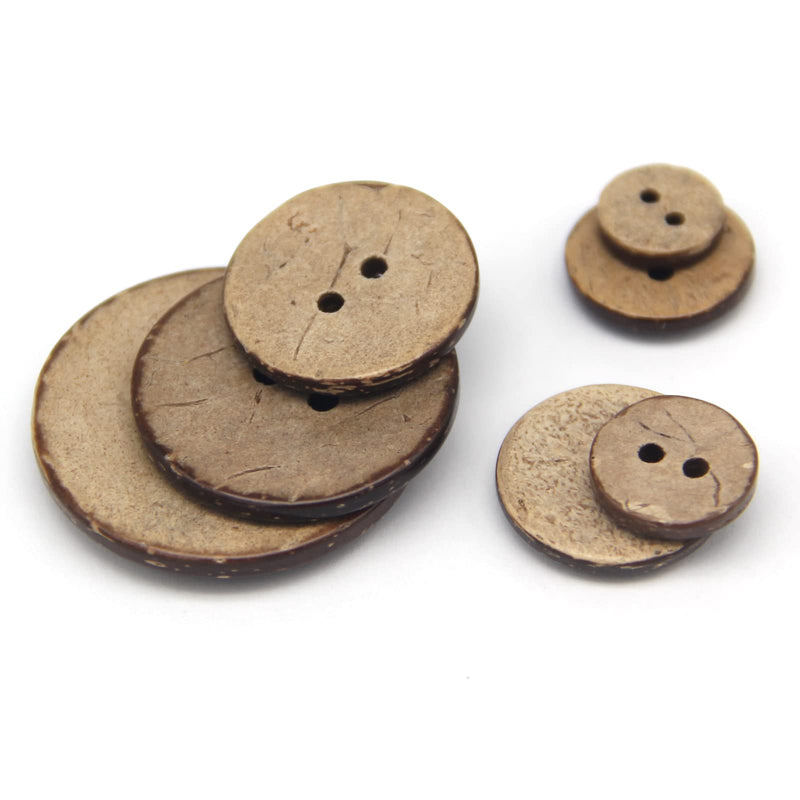 USOSOU 100pcs 10mm(3/8") Brown Natural Coconut Shell Buttons, 2 Holes Eco-Friendly Wooden Buttons for Clothes, Children Scrapbooking, Baby Sewing Decorations, DIY Crafts 10mm(3/8") - NewNest Australia
