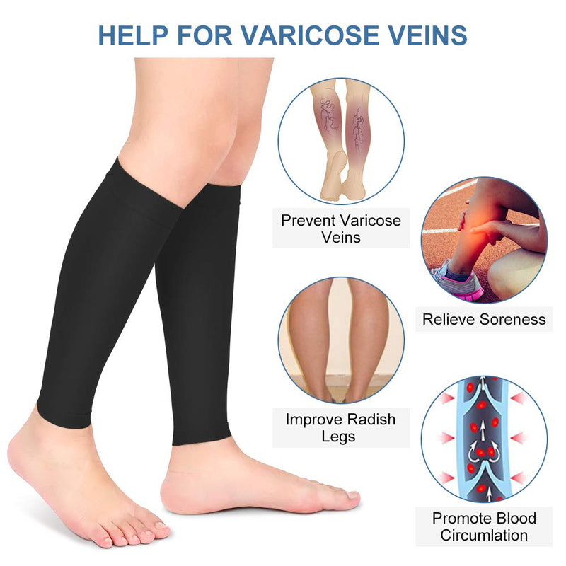 Calf Compression Stockings, Varicose Veins Medical Thrombosis Stockings Protection With 20-30 Mmhg Class 2 Gradient Compression For Men And Women, Ultralight, Varicose Veins, Black, Xl - NewNest Australia