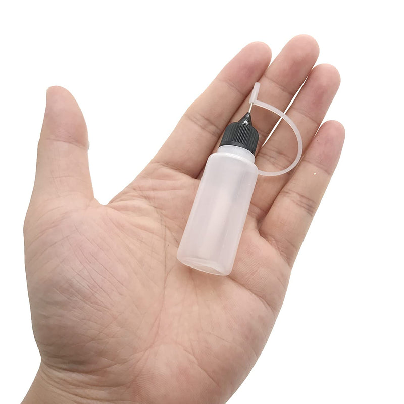 12 Pcs Precision Tip Applicator Bottles, MYYZMY 6 Pcs 1 Ounce and 6 Pcs 0.5 Ounce Translucent Glue Bottles, with 2 Mini Funnel, Multicolor Lids - NewNest Australia