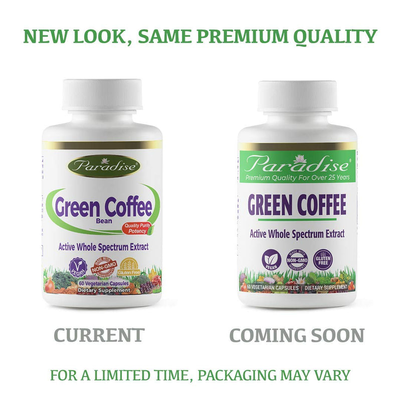 Paradise Herbs - Green Coffee Bean | Supports Healthy Glucose Levels Less Than 2 Percent Caffeine | Rich in Chlorogenic Acids | Supports Healthy Blood Sugar Metabolism | 60 Count - NewNest Australia