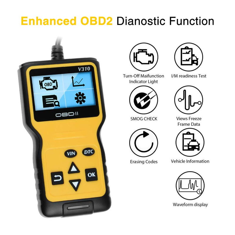 ATDIAG OBD2 Scanner, Car Engine Code Reader Enhanced Universal Car Engine Fault Code Reader, OBD II Scanner CAN Automotive Diagnostic Scan Tool for All OBD II Protocol Cars Trucks Since 1996 - NewNest Australia