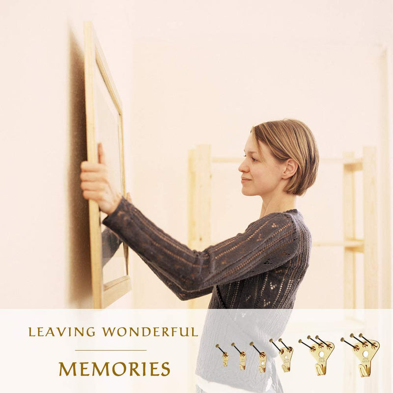 125 pcs Picture Hangers, Heavy Duty Picture Hanging Kit with Nails, Professional Picture Hanging Kit on Wooden/Drywall for Canvas, Office Pictures, Clock, House Decoration, Holds 10-100 lbs - NewNest Australia