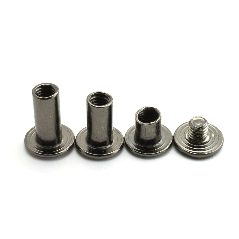 LQ Industrial 75 Sets Black M5 Chicago Screw Assorted Kit Slotted Phillip Head Binding Screws Rivet Assembly Bolt Nail Rivet for Book Binding DIY Leather Craft M5x6 M5x10 M5x12 - NewNest Australia