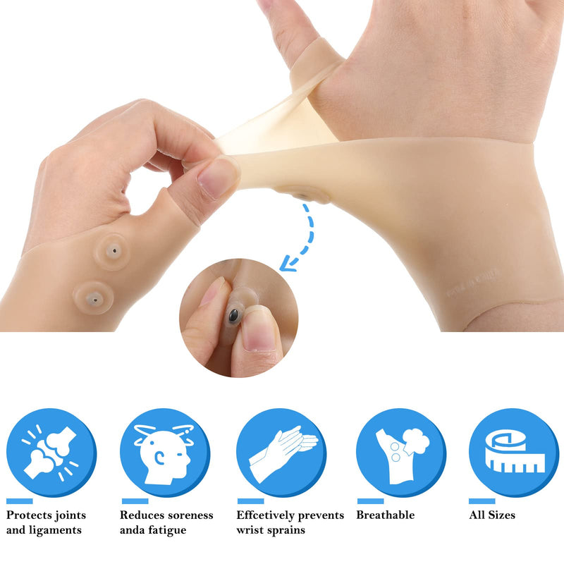 4 Pieces Gel Wrist Thumb Support,Thumb Support for Arthritis Breathable Wrist Support Brace Waterproof Carpal Tunnel for Thumb Arthritis,Carpal Tunnel,Gel Thumb Brace for Men and Women Fits Both Hands 4 - NewNest Australia