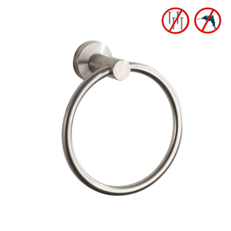 Towel Ring Brushed Nickel, Bath Hand Towel Ring Stainless Steel Round Towel Holder for Bathroom - NewNest Australia