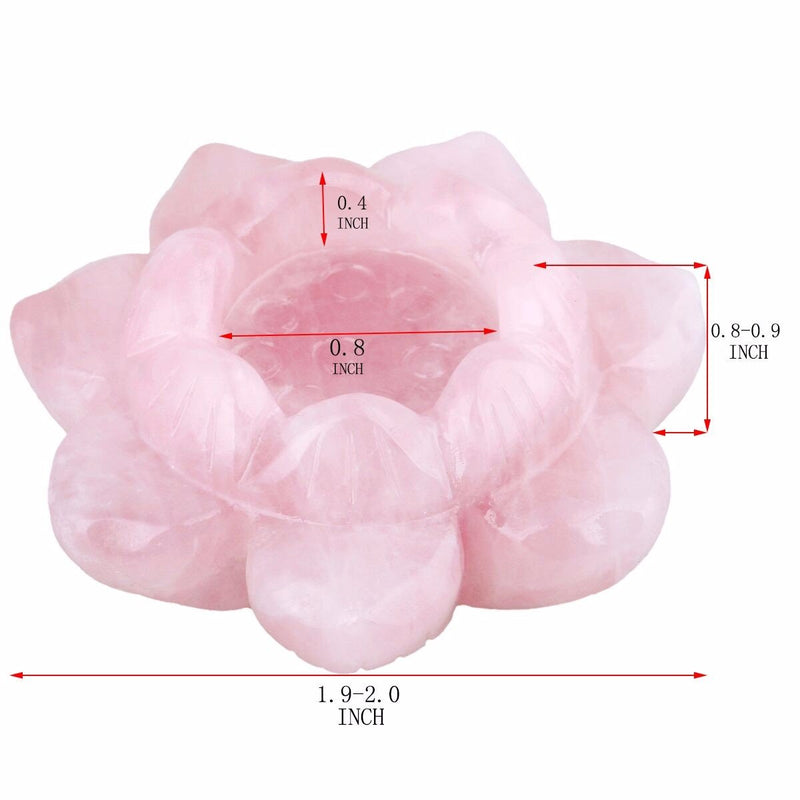 NewNest Australia - SUNYIK Handcarved Stone Lotus Flower Figurine Sculpture, Natural Healing Crystal Ball Stand Decoration, Rose Quartz, 2" 2 inches Pink 