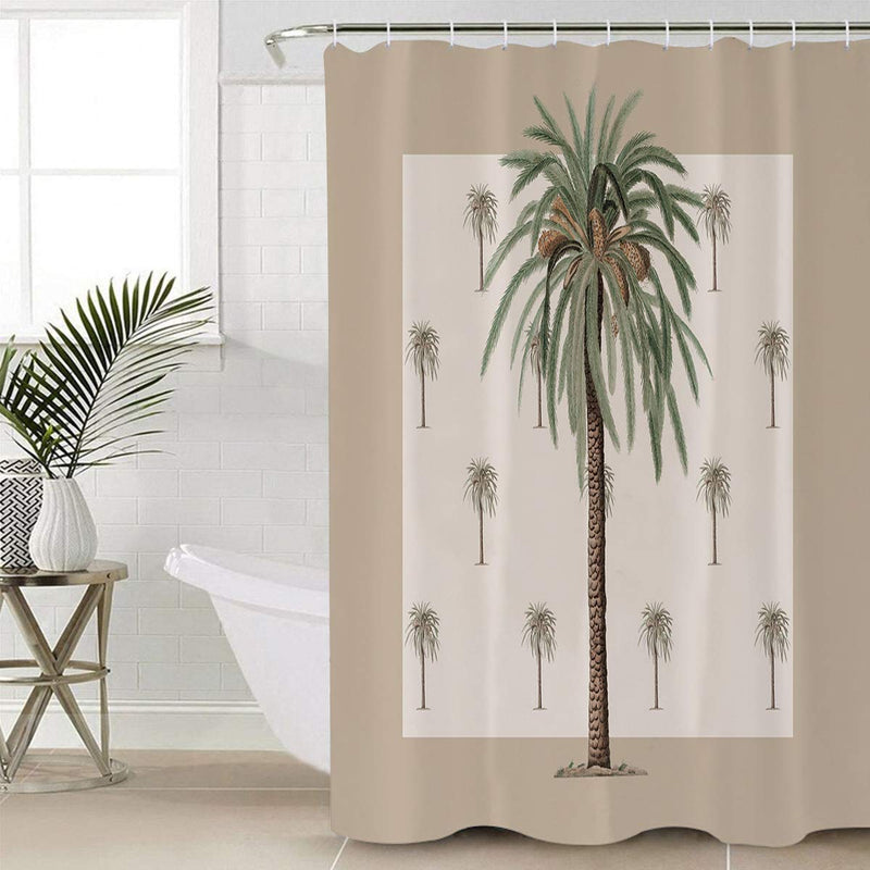 ZOE GARDEN Shower Curtain Set with Hook 72" x 72", Tropical Plants in Summer Beach Palm Trees | Bathroom Decor Waterproof Polyester Fabric Bathroom Accessories Bath Curtain 72*72IN=183*183CM - NewNest Australia