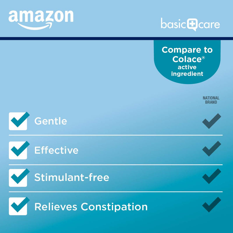 Amazon Basic Care Stool Softener Laxative, Docusate Sodium 100 mg, Softgels, 100 Count - NewNest Australia