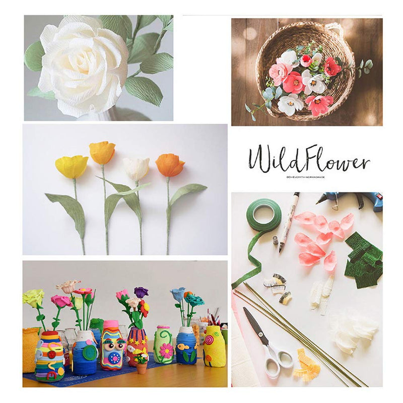 Pengxiaomei Floral Arrangement Kit, Floral Tape and Floral Wire with Cutter,Green Floral Tape 22 Guage Floral Stem Wire 26 Gauge Green Floral Wire for Bouquet Stem Wrap Florist, Wreath Making Supplies Green A - NewNest Australia