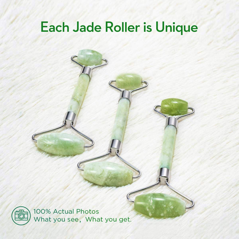 Kimkoo Jade Roller for Face-3 in 1 Kit with Facial Massager Tool,100% Real Natural Jade Stone Facial Roller Anti Aging,Face Beauty Set for Eye Anti-Wrinkle - NewNest Australia