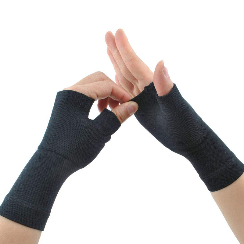 Pack Of 2 Compression Wrist Support, Wrist Splint, Thumb Compression Arthritis Gloves For Pain Relief, Carpal Tunnel, Fingerless Gloves For Men And Women (L, Black) - NewNest Australia