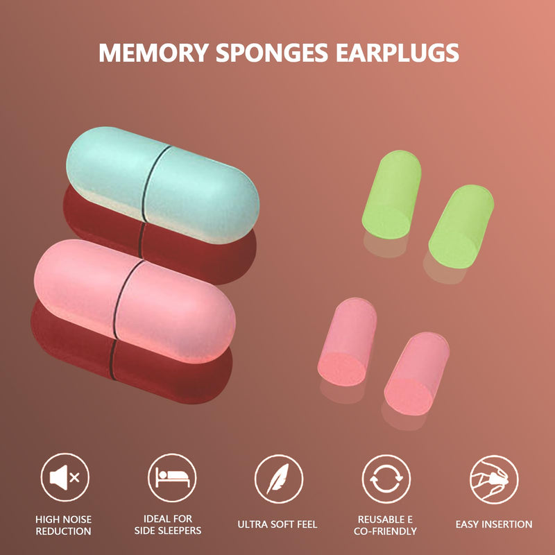 Donfri 2 Pairs Ear Plugs for Sleep Noise Reduction 40dB Three Layers of Sound Insulation Ear Brace Design Earplugs Noise Cancelling for snoring，Concerts，Learning (Black，Green) Black，green - NewNest Australia