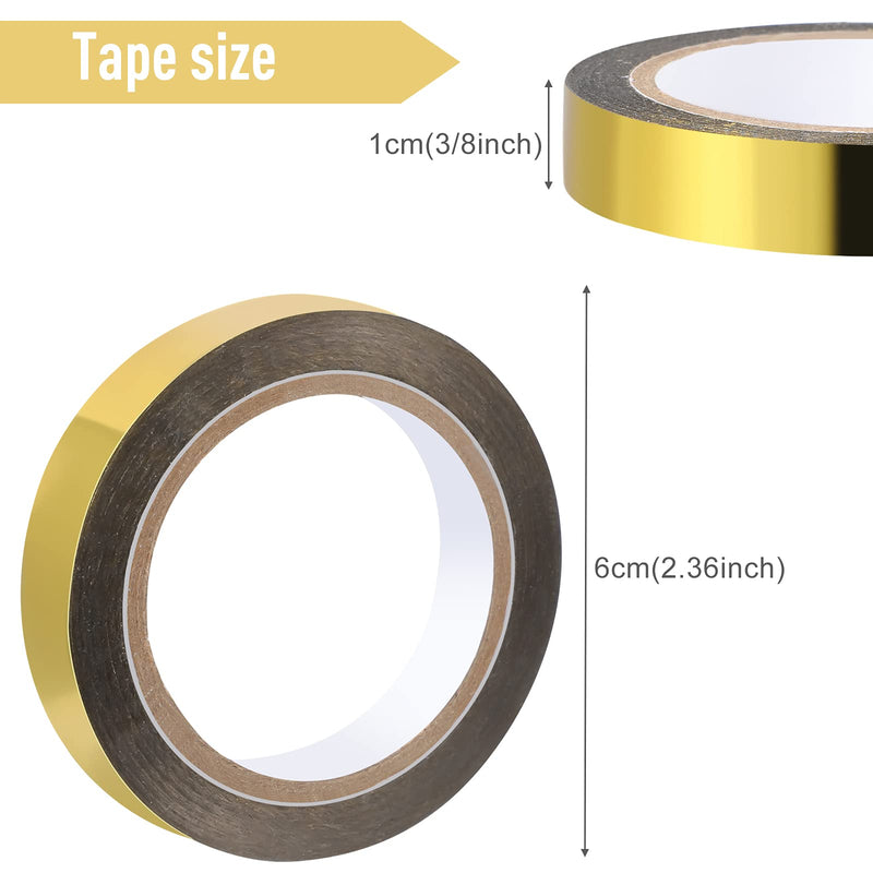Graphic Art Tape Metallic Washi Mirror Tape DIY Graphic Tape Metallic Mirror Wrapping for Crafts Decoration, 3/8 Inch x 88 Yards (4 Rolls,Gold) 4 Gold - NewNest Australia